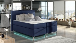 Postel Amadeo Boxspring 140x200 cm s barevným LED podsvícením - Soft 09 (barva potahu)