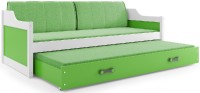Dětská postel s přistýlkou DAVID 90x200 cm, bílá/zelená