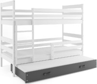 Patrová postel s přistýlkou ERYK 3 80x160 cm, bílá/grafitová