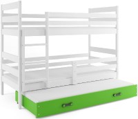 Patrová postel s přistýlkou ERYK 3 80x160 cm, bílá/zelená