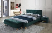 Čalouněná postel AZUA 160x200 zelená/dub