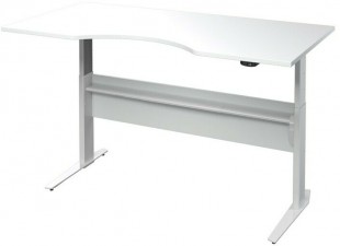 Výškově nastavitelný psací stůl Office 80400/320 bílá/silver grey