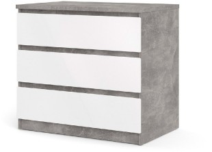 Komoda Simplicity 235 beton/bílý lesk