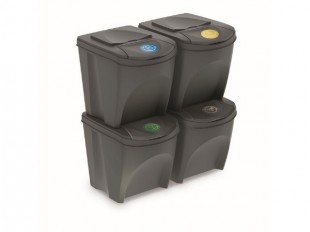 Odpadkový koš SORTIBOX ŠEDÝ KÁMEN - 4x25L