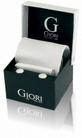 Giori Milano RS0802 kravata sada bílá