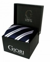 Giori Milano RS0805 hedvábná kravata modro-bílá