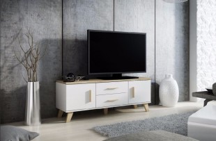 TV stolek Lotta, 140 cm (2D2S), bílá